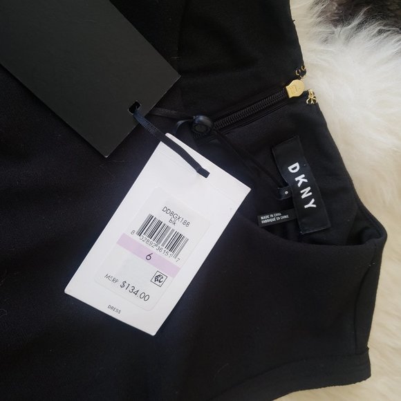 DKNY Little Black Dress NWT! Size 6 Sheath dress with cutout details. - Picture 10 of 16